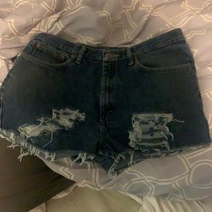 Vintage Wrangler distressed denim shorts size 15/16